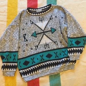 Aztec tribal vintage sweater